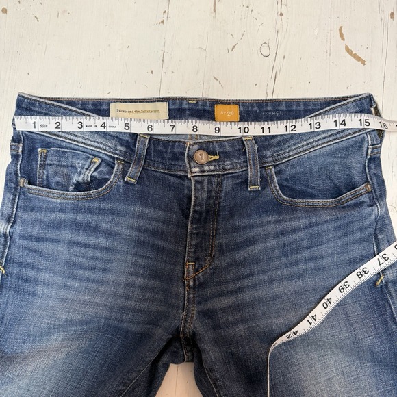 Pilcro & the Letterpress Jeans 28 Women Straight Leg Low Rise Zip Fly Blue Denim - Picture 6 of 10